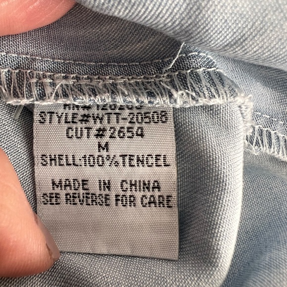 Chambray Button Down Blouse by Velvet & Heart - Picture 8 of 11